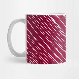 Striped-pattern, red, white, simple, minimal, minimalist, lined-pattern, stripe, modern, trendy, basic, digital, pattern, abstract, lines, line, line-art, jewel-color, Mug